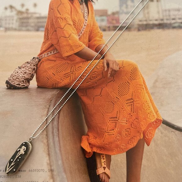 LANGUAGE OF STONES Sterling Hollow Form Two Sided Floral Pendant Necklace: NWOT! - Picture 8 of 10